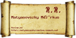 Matyasovszky Márkus névjegykártya